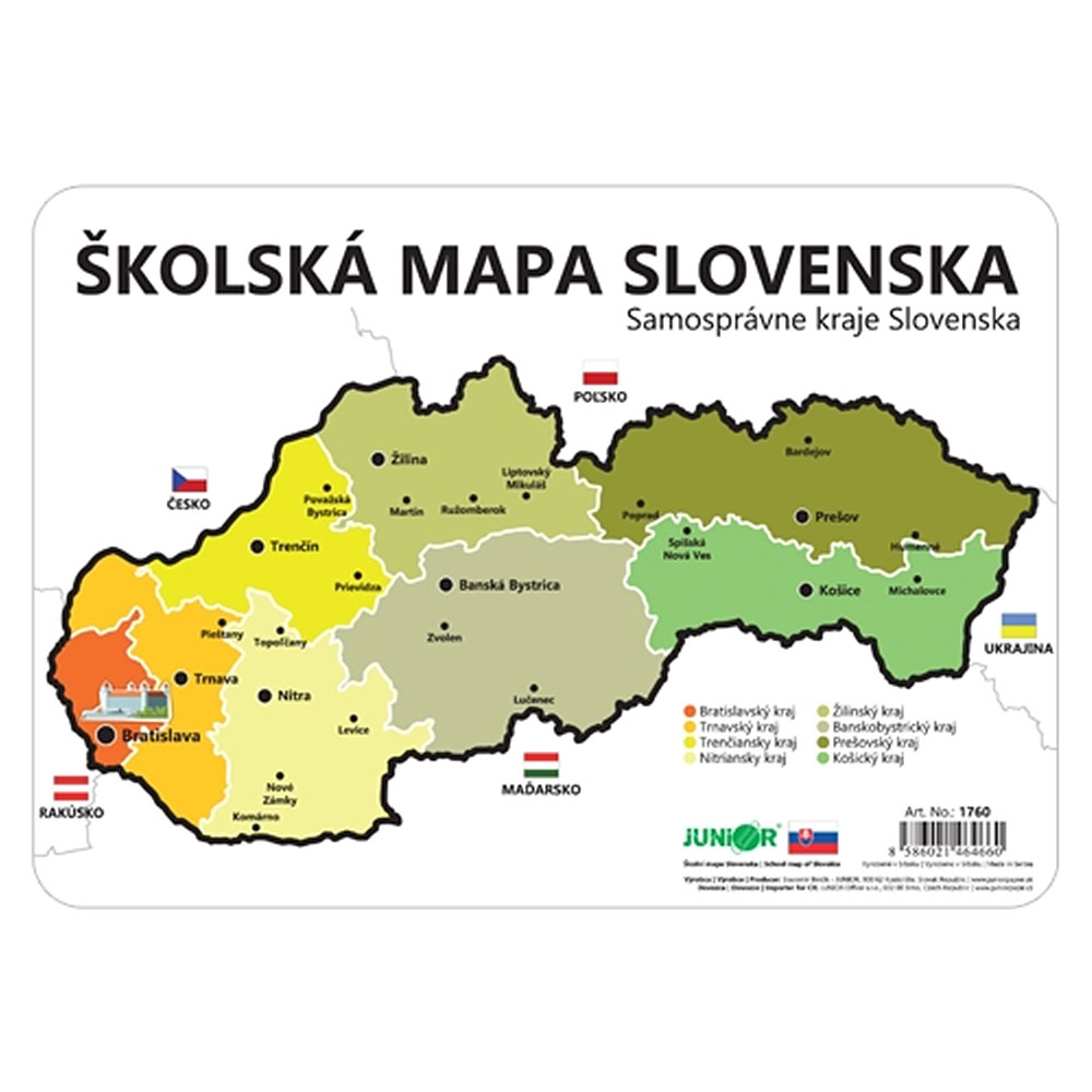 Daffer.sk Školská mapa SR, šablóna krajov